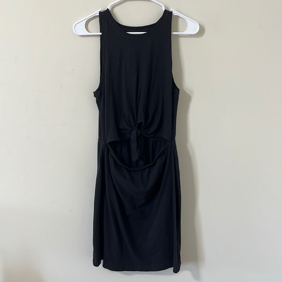Aerie Black Dark Grey Cut-Out Knit Dress Size Small - Picture 2 of 9